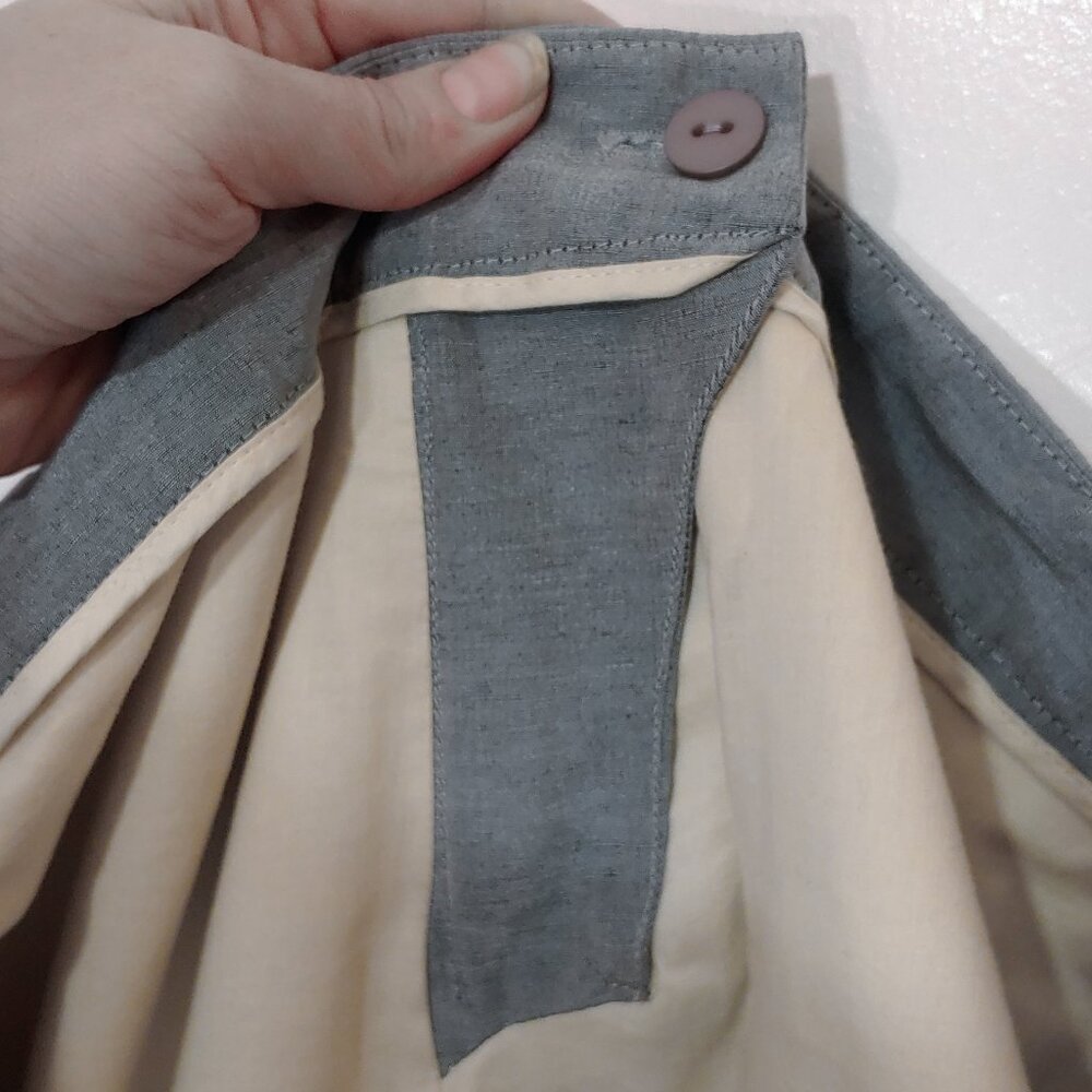 Vintage WORTH Silk Pants Ice Blue Corporate Luxury Classic Taper Leg Trousers - Picture 4 of 7